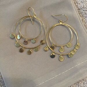 Chic Gold Dangle Hoop Earrings